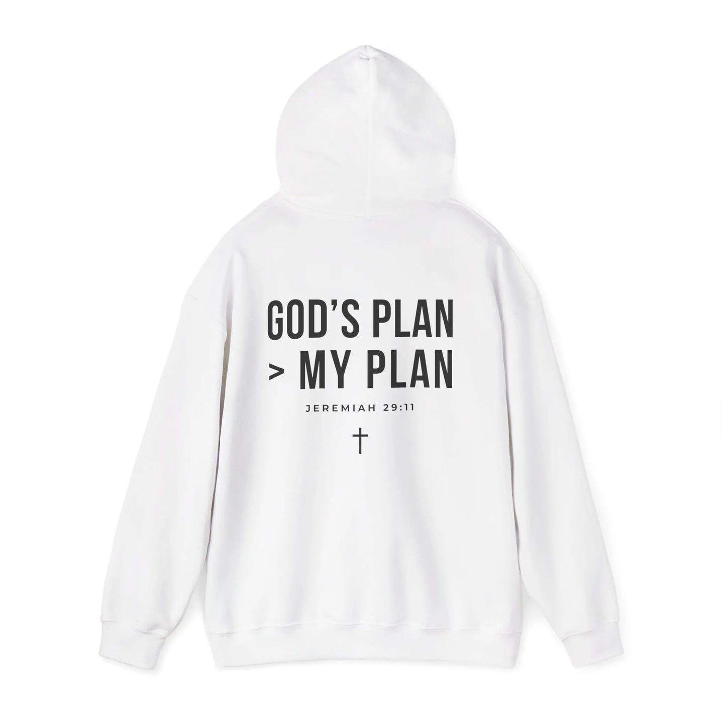 God’s Plan > My Plan Hoodie | Jeremiah 29:11 Christian Hoodie | Faith-Based Streetwear Sweatshirt | Rehoboth’s Kloset Printify