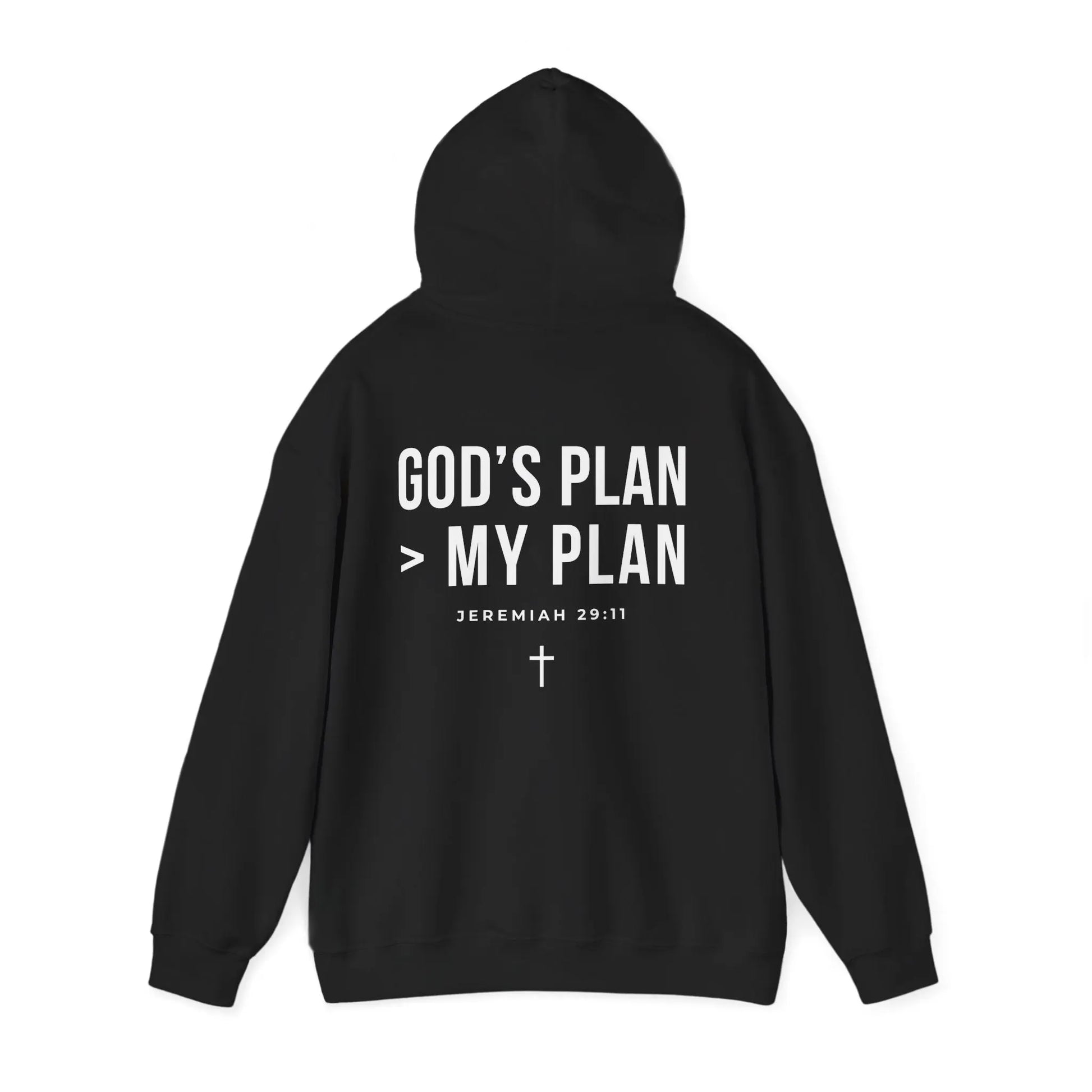 God’s Plan > My Plan Hoodie | Jeremiah 29:11 Christian Hoodie | Faith-Based Streetwear Sweatshirt | Rehoboth’s Kloset Printify