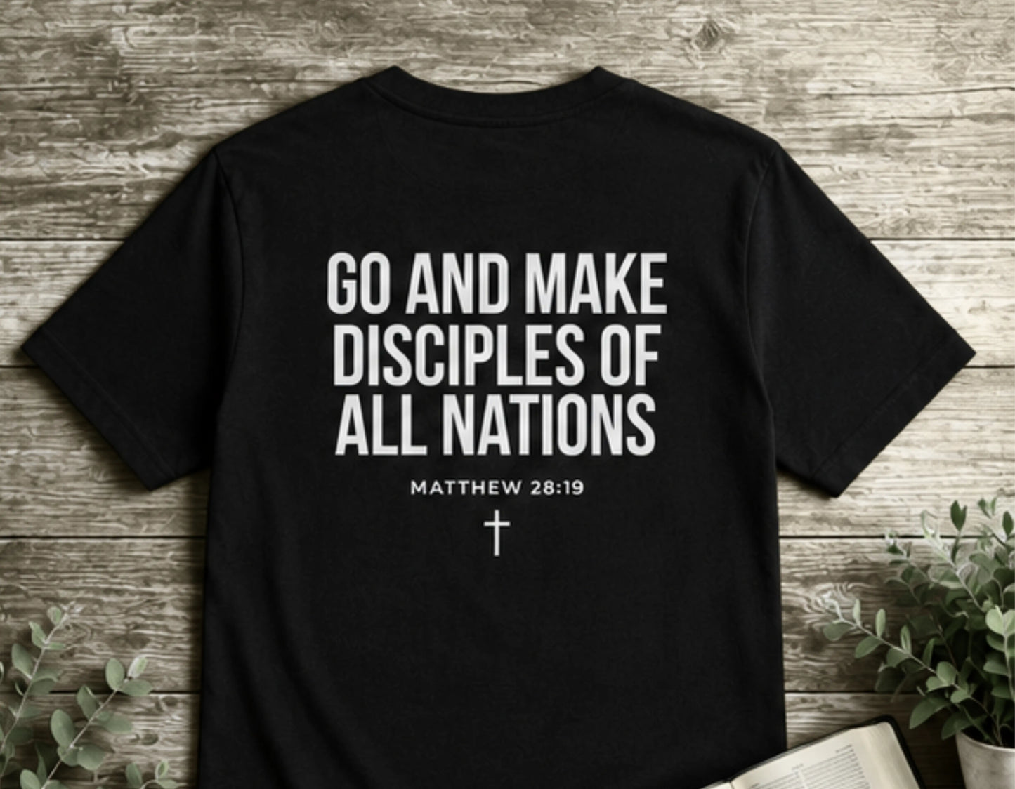 Go and Make Disciples Christian T-Shirt | Matthew 28:19 Bible Verse Tee | Christian Streetwear | Faith-Based Graphic Shirt | Rehoboth’s Kloset Printify