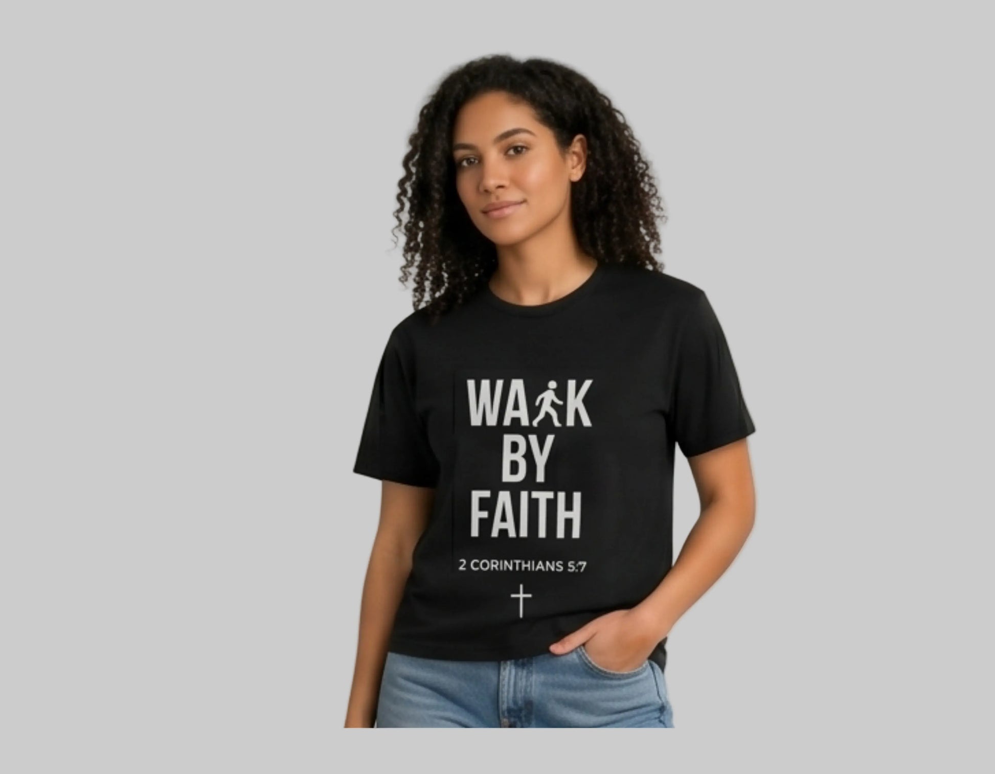 Walk by Faith T-Shirt | Minimalist Christian Tee | 2 Corinthians 5:7 Scripture Shirt | Faith-Based Streetwear | Religious Graphic Tee | Unisex Bible Verse Shirt | Christian Apparel Gift Printify