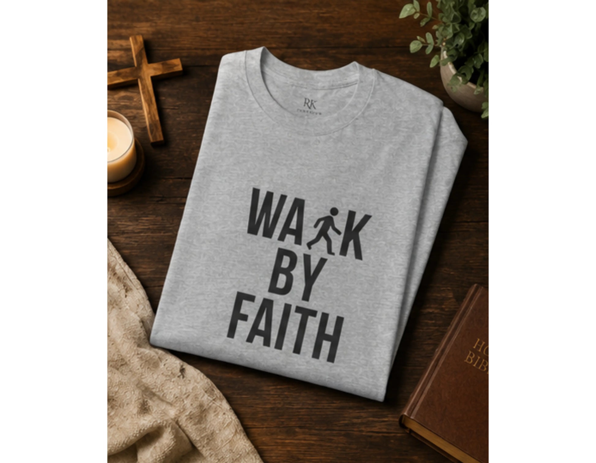 Walk by Faith T-Shirt | Minimalist Christian Tee | 2 Corinthians 5:7 Scripture Shirt | Faith-Based Streetwear | Religious Graphic Tee | Unisex Bible Verse Shirt | Christian Apparel Gift Printify