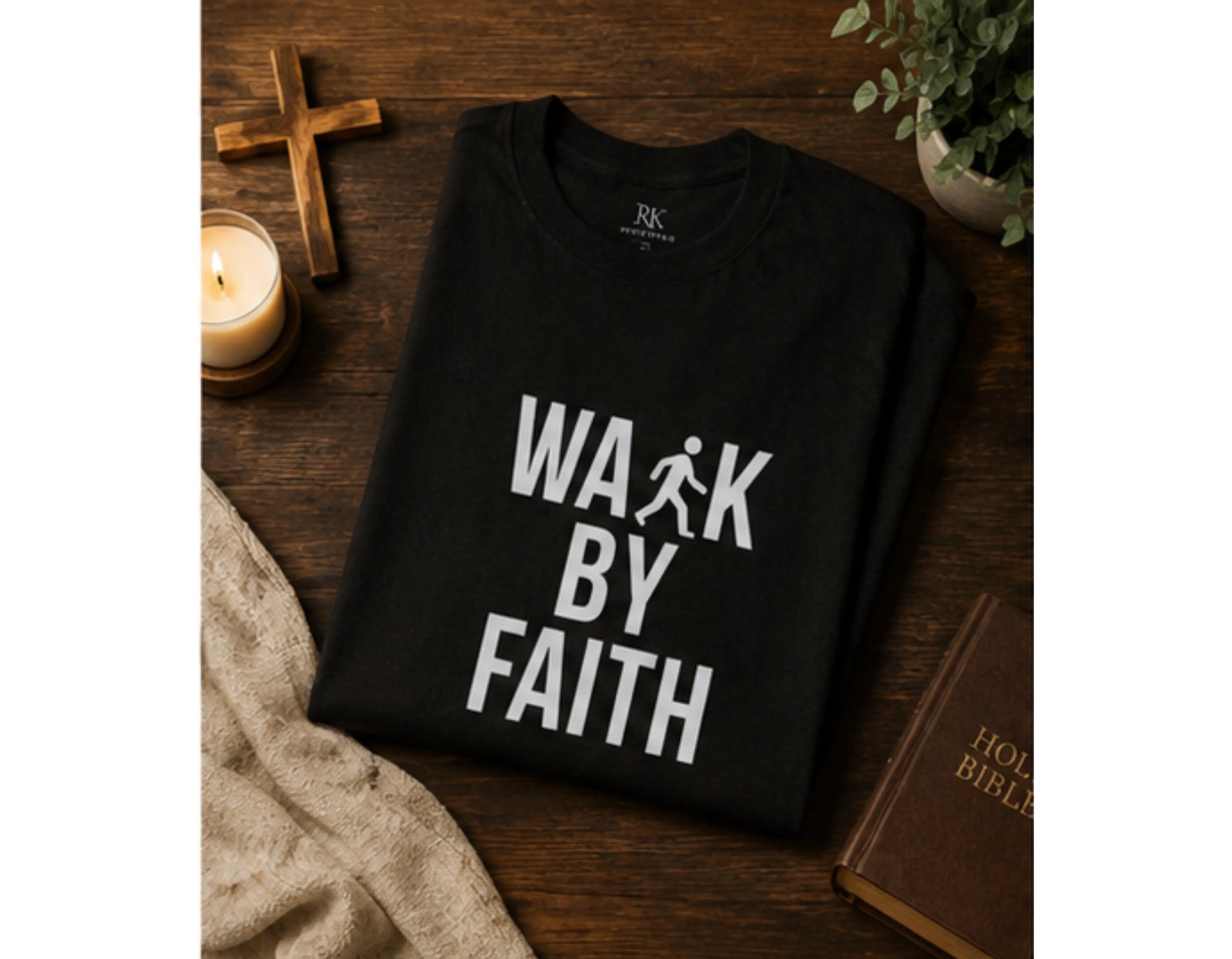 Walk by Faith T-Shirt | Minimalist Christian Tee | 2 Corinthians 5:7 Scripture Shirt | Faith-Based Streetwear | Religious Graphic Tee | Unisex Bible Verse Shirt | Christian Apparel Gift Printify