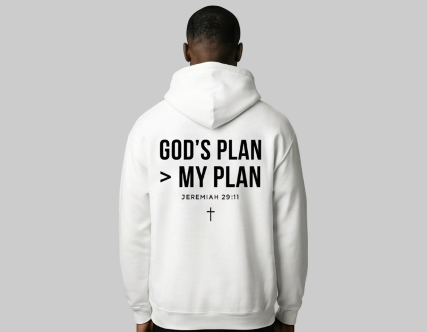 God’s Plan > My Plan Hoodie | Jeremiah 29:11 Christian Hoodie | Faith-Based Streetwear Sweatshirt | Rehoboth’s Kloset Printify