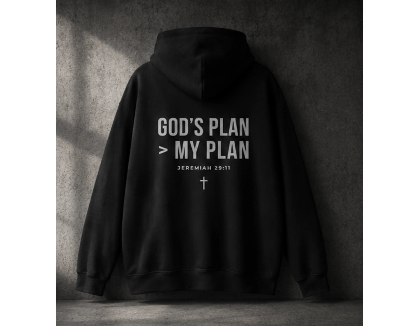 God’s Plan > My Plan Hoodie | Jeremiah 29:11 Christian Hoodie | Faith-Based Streetwear Sweatshirt | Rehoboth’s Kloset Printify