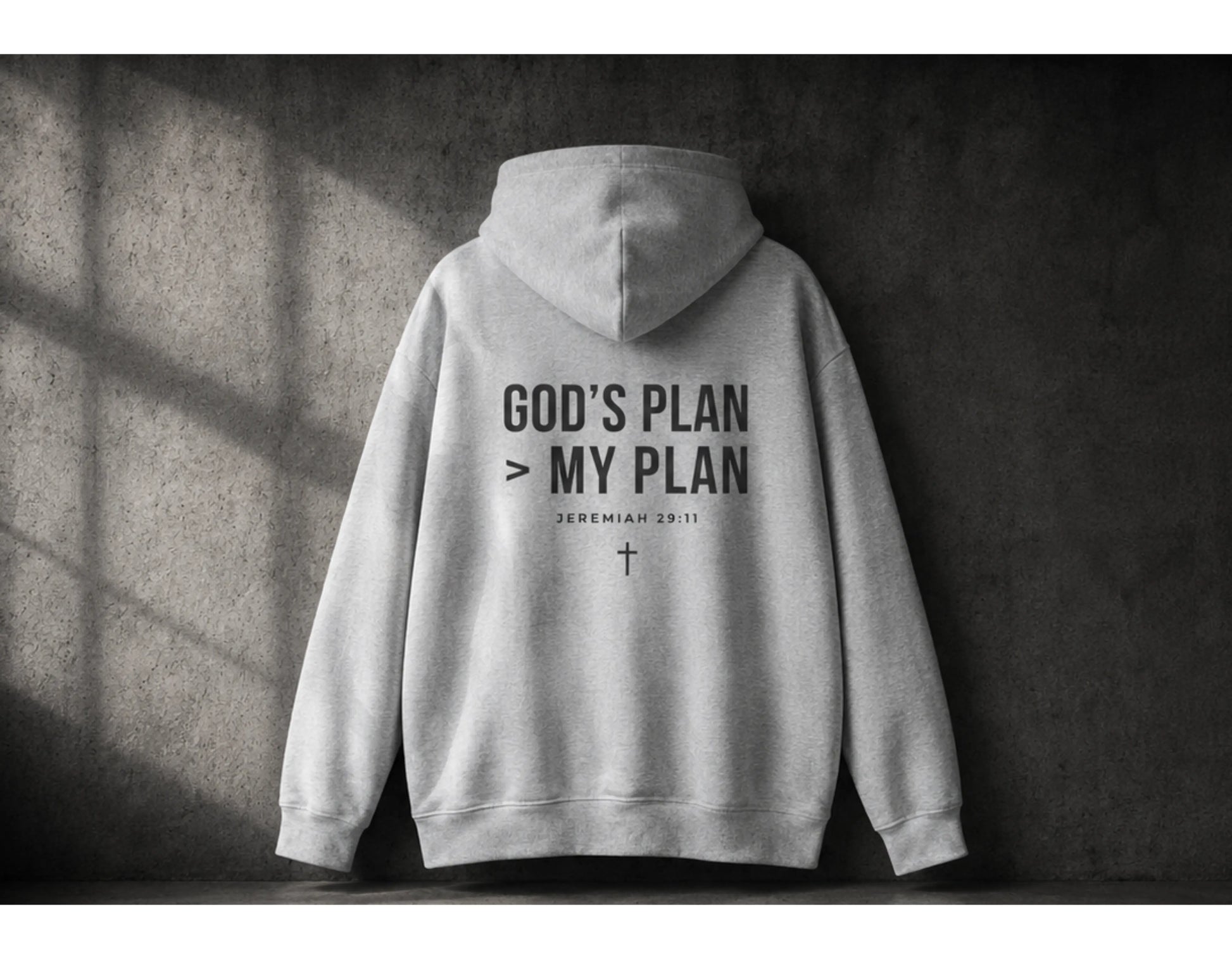 God’s Plan > My Plan Hoodie | Jeremiah 29:11 Christian Hoodie | Faith-Based Streetwear Sweatshirt | Rehoboth’s Kloset Printify