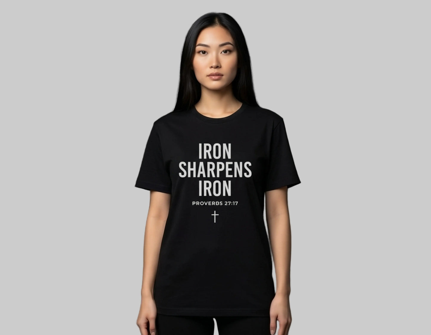 Iron Sharpens Iron Christian T-Shirt | Proverbs 27:17 Tee | Faith-Based Streetwear | Christian Graphic Shirt | Rehoboth’s Kloset Printify