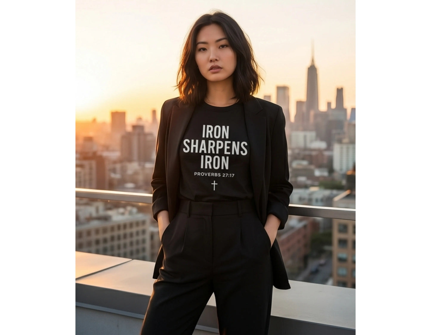 Iron Sharpens Iron Christian T-Shirt | Proverbs 27:17 Tee | Faith-Based Streetwear | Christian Graphic Shirt | Rehoboth’s Kloset Printify