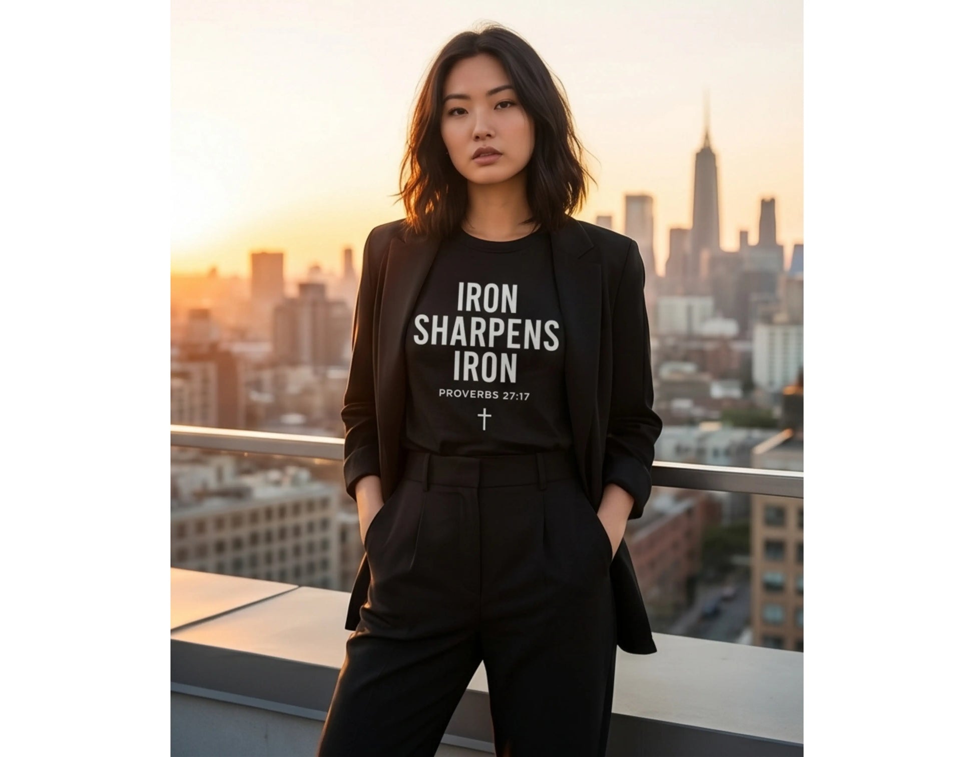 Iron Sharpens Iron Christian T-Shirt | Proverbs 27:17 Tee | Faith-Based Streetwear | Christian Graphic Shirt | Rehoboth’s Kloset Printify