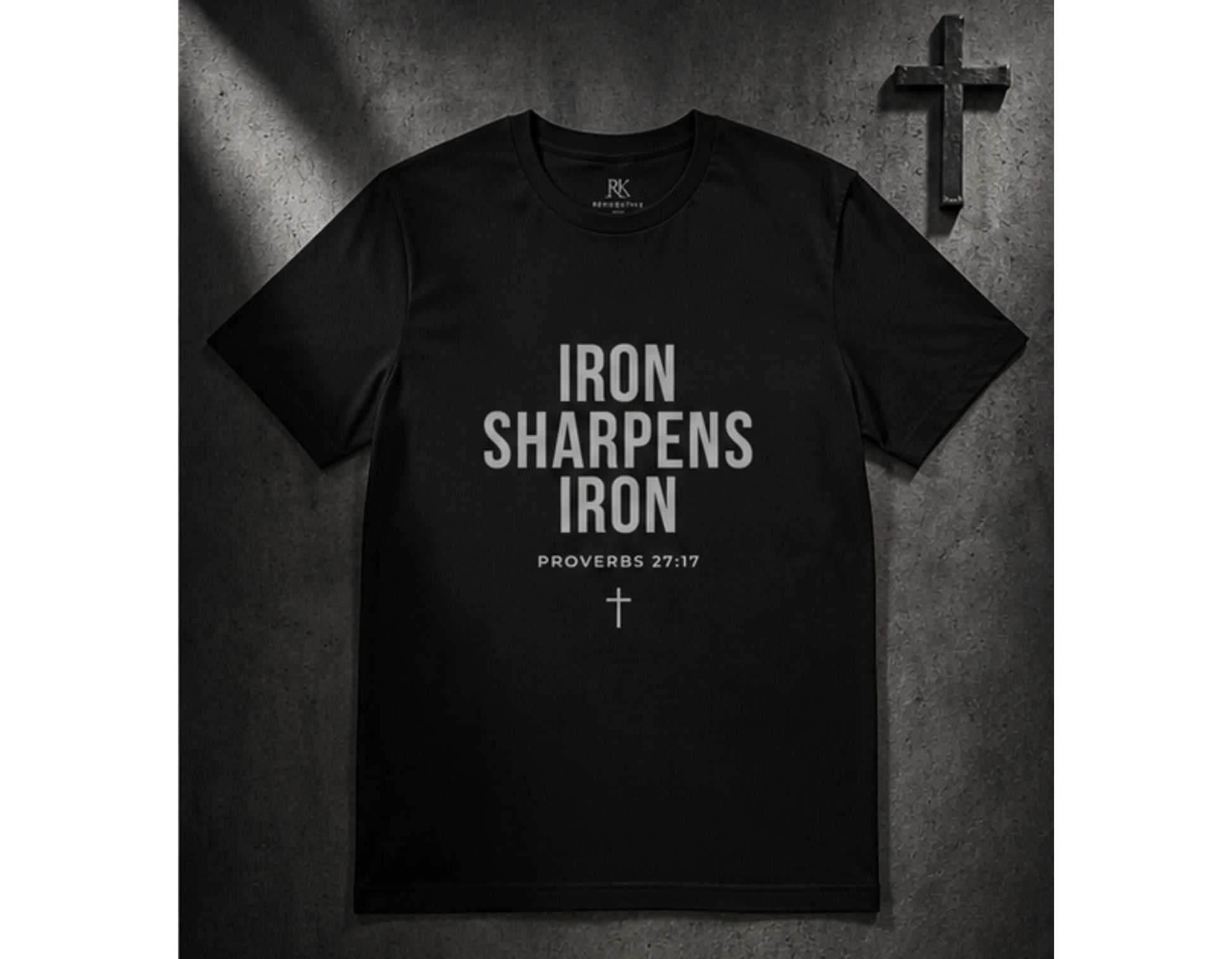 Iron Sharpens Iron Christian T-Shirt | Proverbs 27:17 Tee | Faith-Based Streetwear | Christian Graphic Shirt | Rehoboth’s Kloset Printify