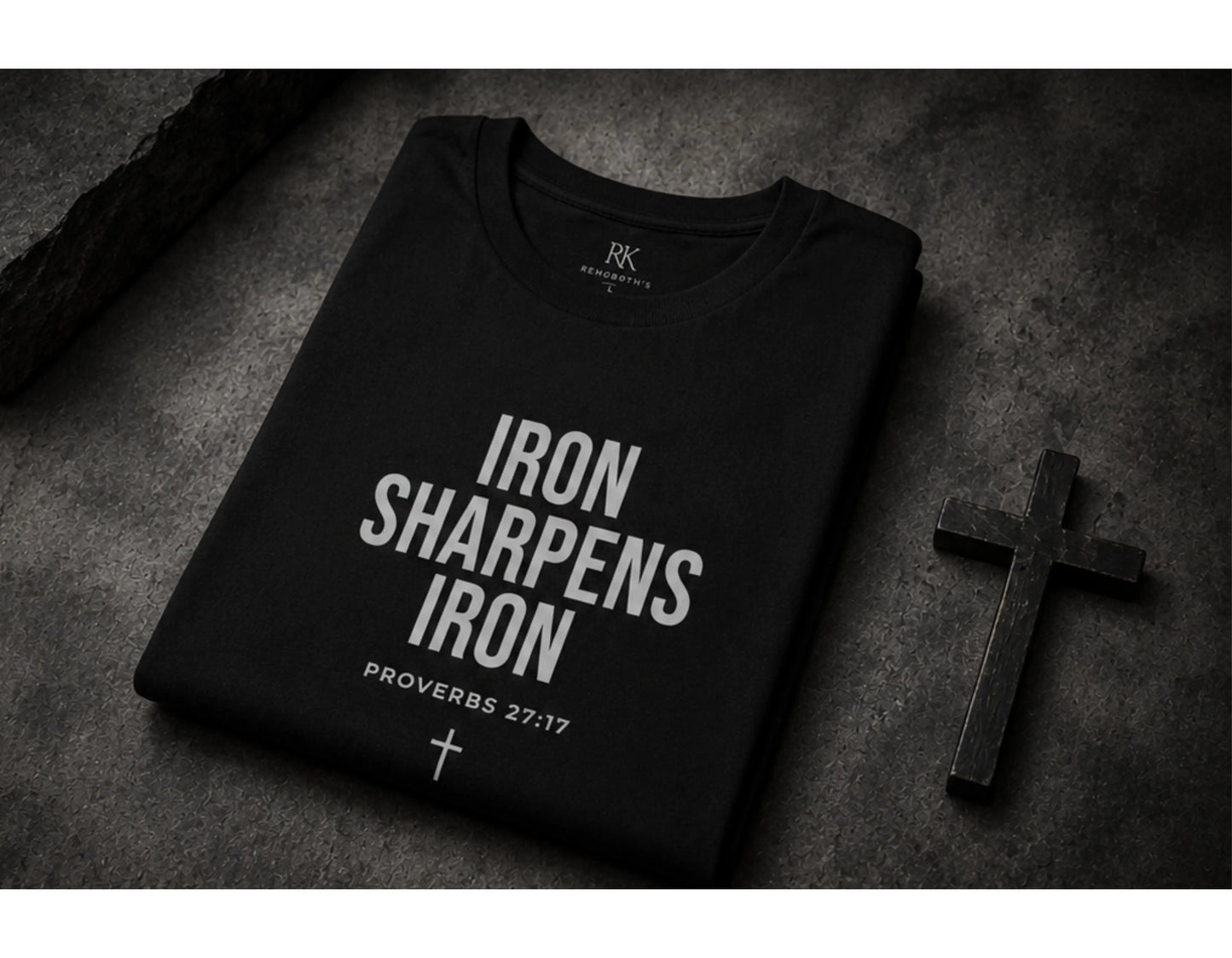 Iron Sharpens Iron Christian T-Shirt | Proverbs 27:17 Tee | Faith-Based Streetwear | Christian Graphic Shirt | Rehoboth’s Kloset Printify