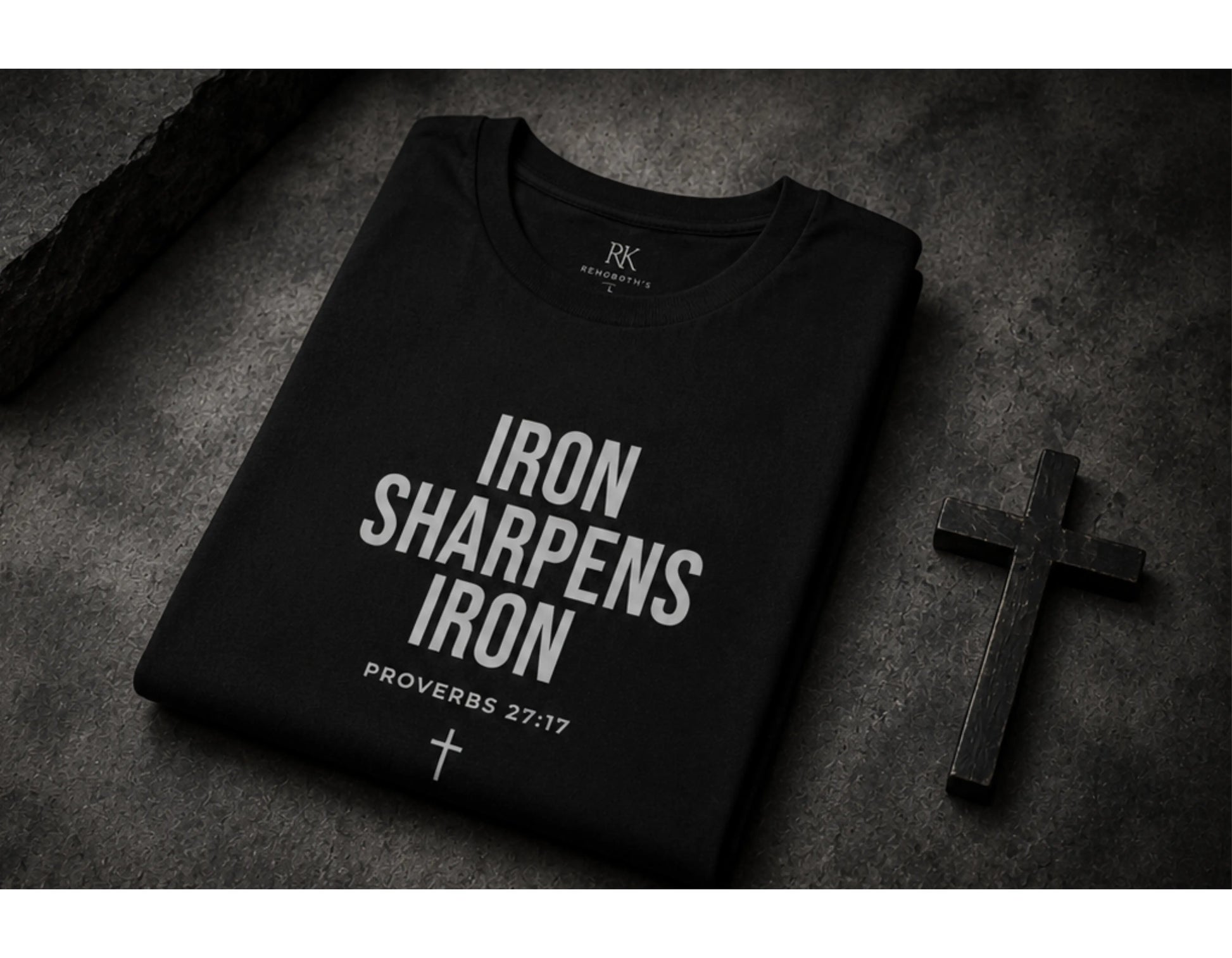 Iron Sharpens Iron Christian T-Shirt | Proverbs 27:17 Tee | Faith-Based Streetwear | Christian Graphic Shirt | Rehoboth’s Kloset Printify