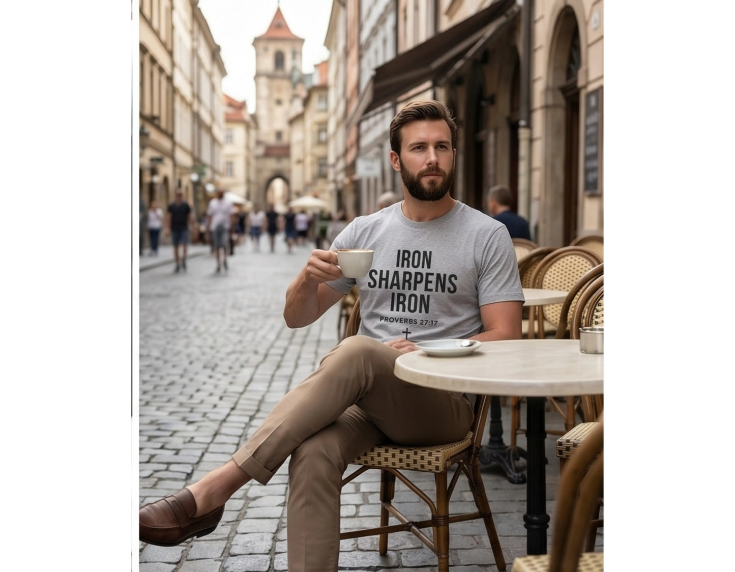 Iron Sharpens Iron Christian T-Shirt | Proverbs 27:17 Tee | Faith-Based Streetwear | Christian Graphic Shirt | Rehoboth’s Kloset Printify