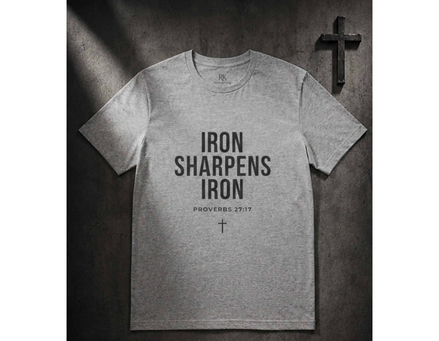 Iron Sharpens Iron Christian T-Shirt | Proverbs 27:17 Tee | Faith-Based Streetwear | Christian Graphic Shirt | Rehoboth’s Kloset Printify