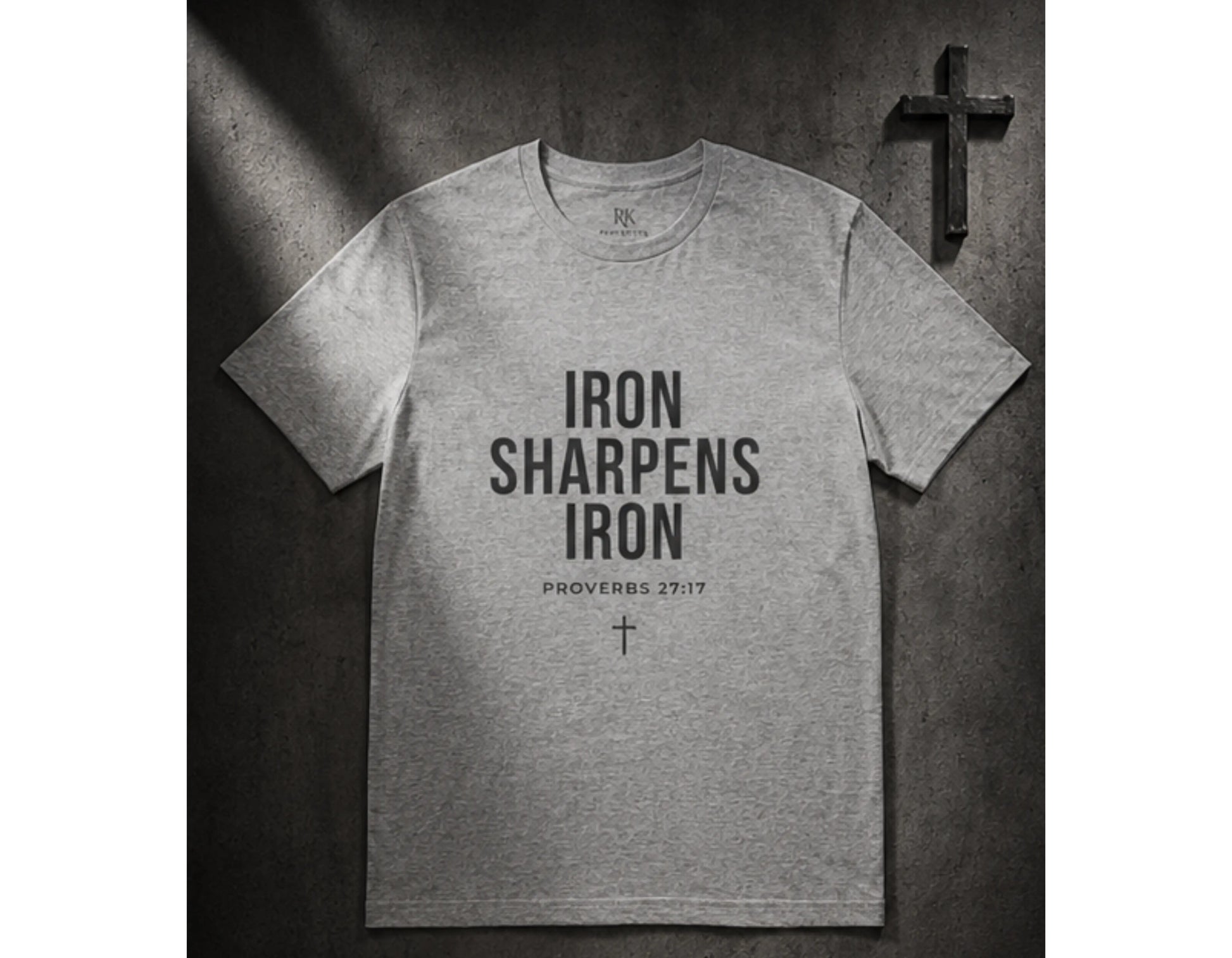 Iron Sharpens Iron Christian T-Shirt | Proverbs 27:17 Tee | Faith-Based Streetwear | Christian Graphic Shirt | Rehoboth’s Kloset Printify