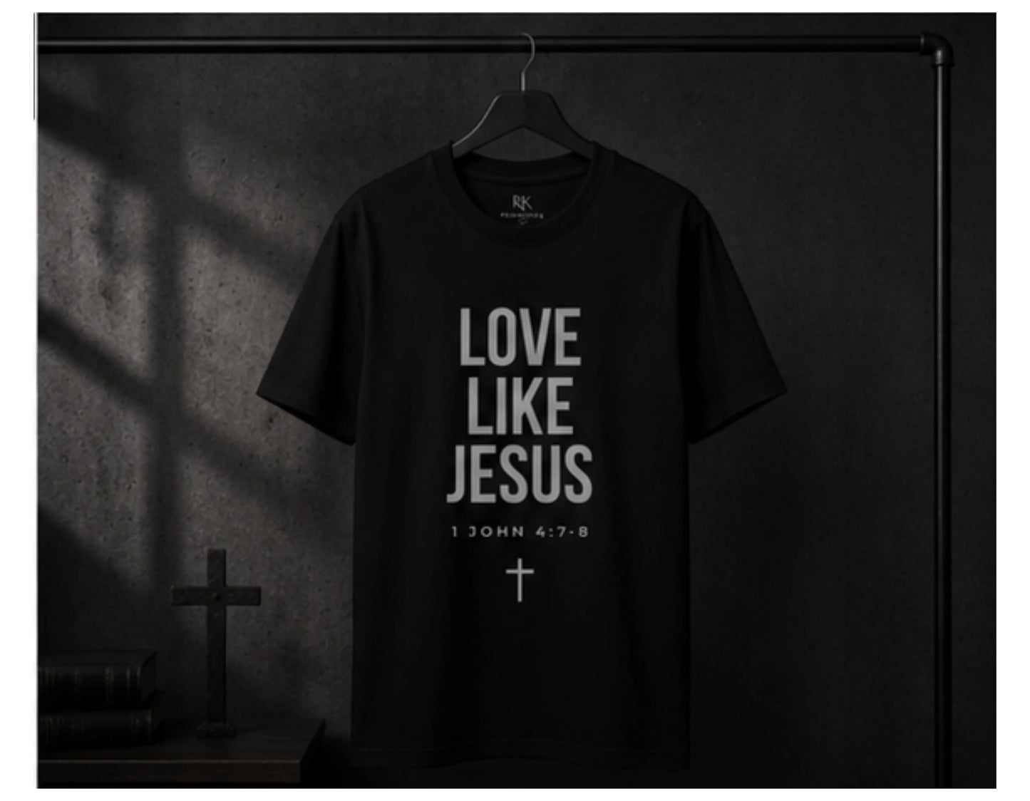Love Like Jesus T-Shirt | 1 John 4:7-8 Christian Tee | Faith-Based Scripture Shirt | Rehoboth’s Kloset Printify
