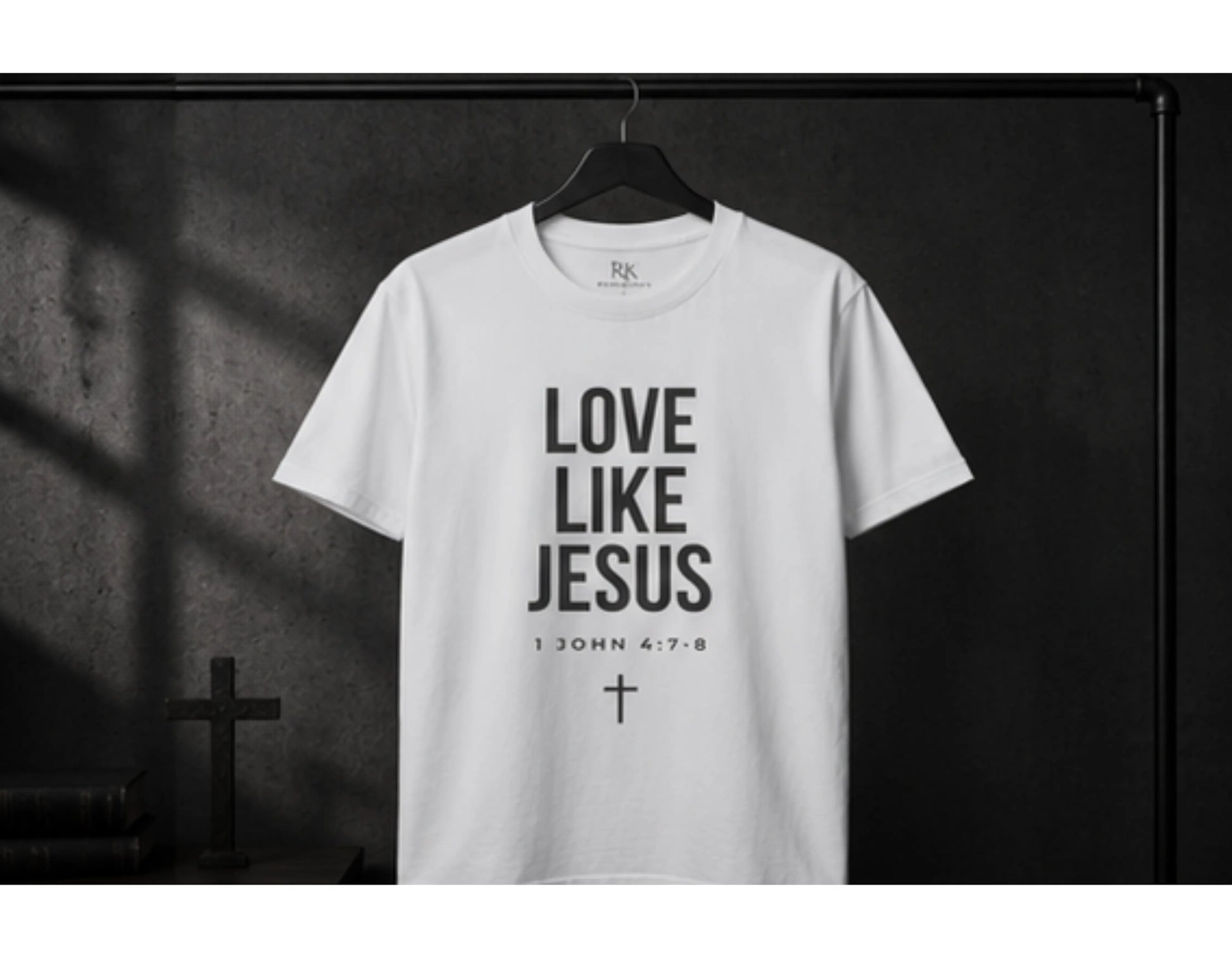 Love Like Jesus T-Shirt | 1 John 4:7-8 Christian Tee | Faith-Based Scripture Shirt | Rehoboth’s Kloset Printify