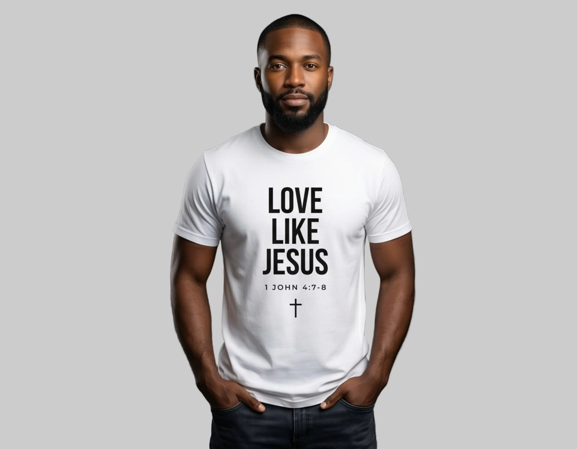 Love Like Jesus T-Shirt | 1 John 4:7-8 Christian Tee | Faith-Based Scripture Shirt | Rehoboth’s Kloset Printify