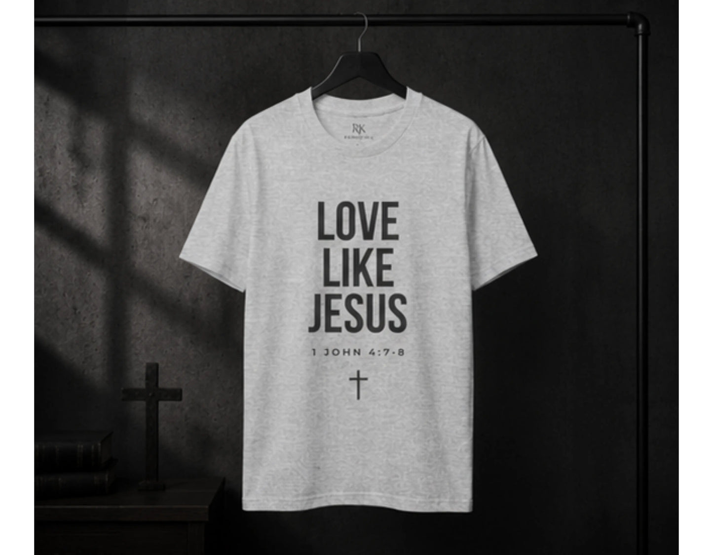 Love Like Jesus T-Shirt | 1 John 4:7-8 Christian Tee | Faith-Based Scripture Shirt | Rehoboth’s Kloset Printify