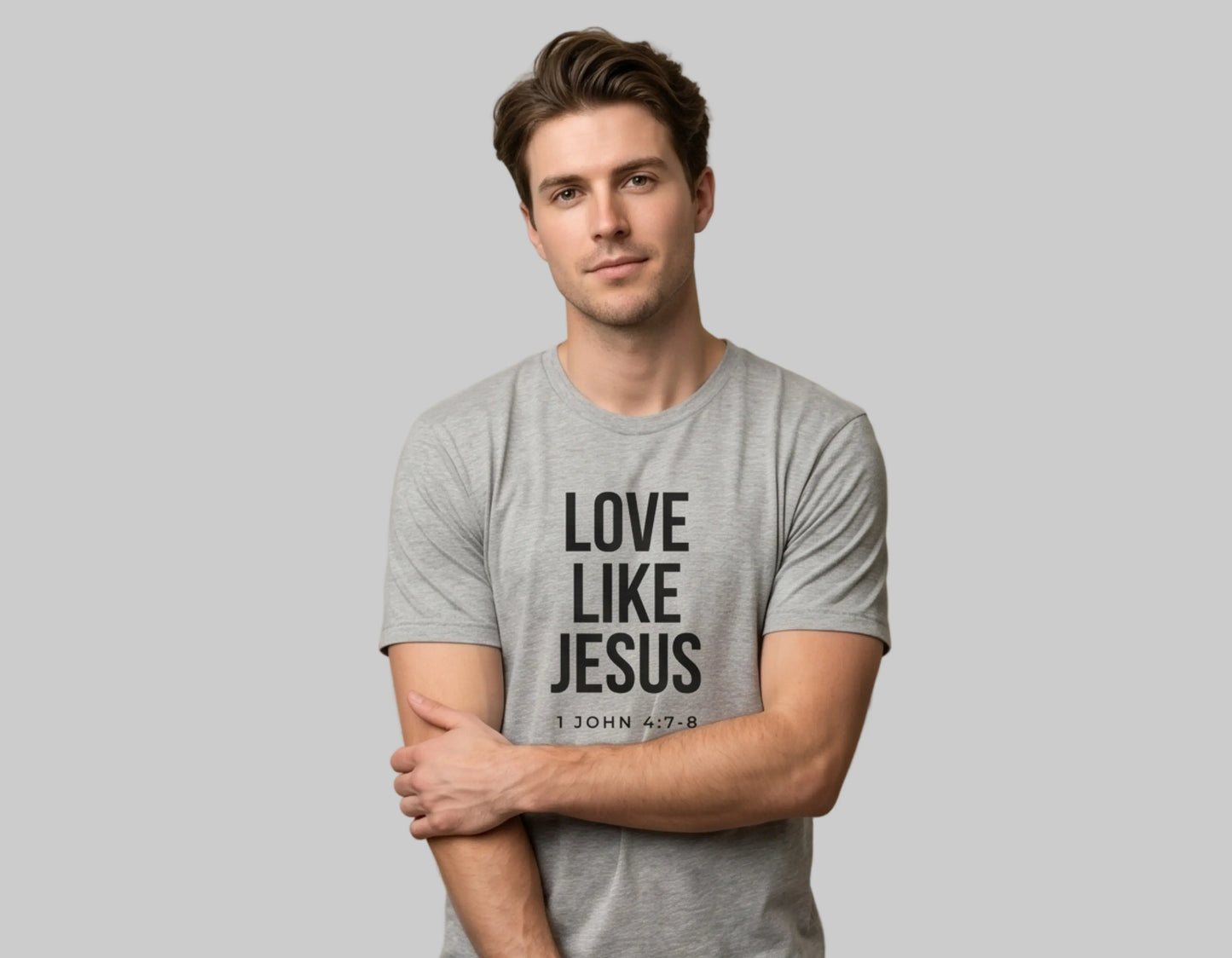 Love Like Jesus T-Shirt | 1 John 4:7-8 Christian Tee | Faith-Based Scripture Shirt | Rehoboth’s Kloset Printify
