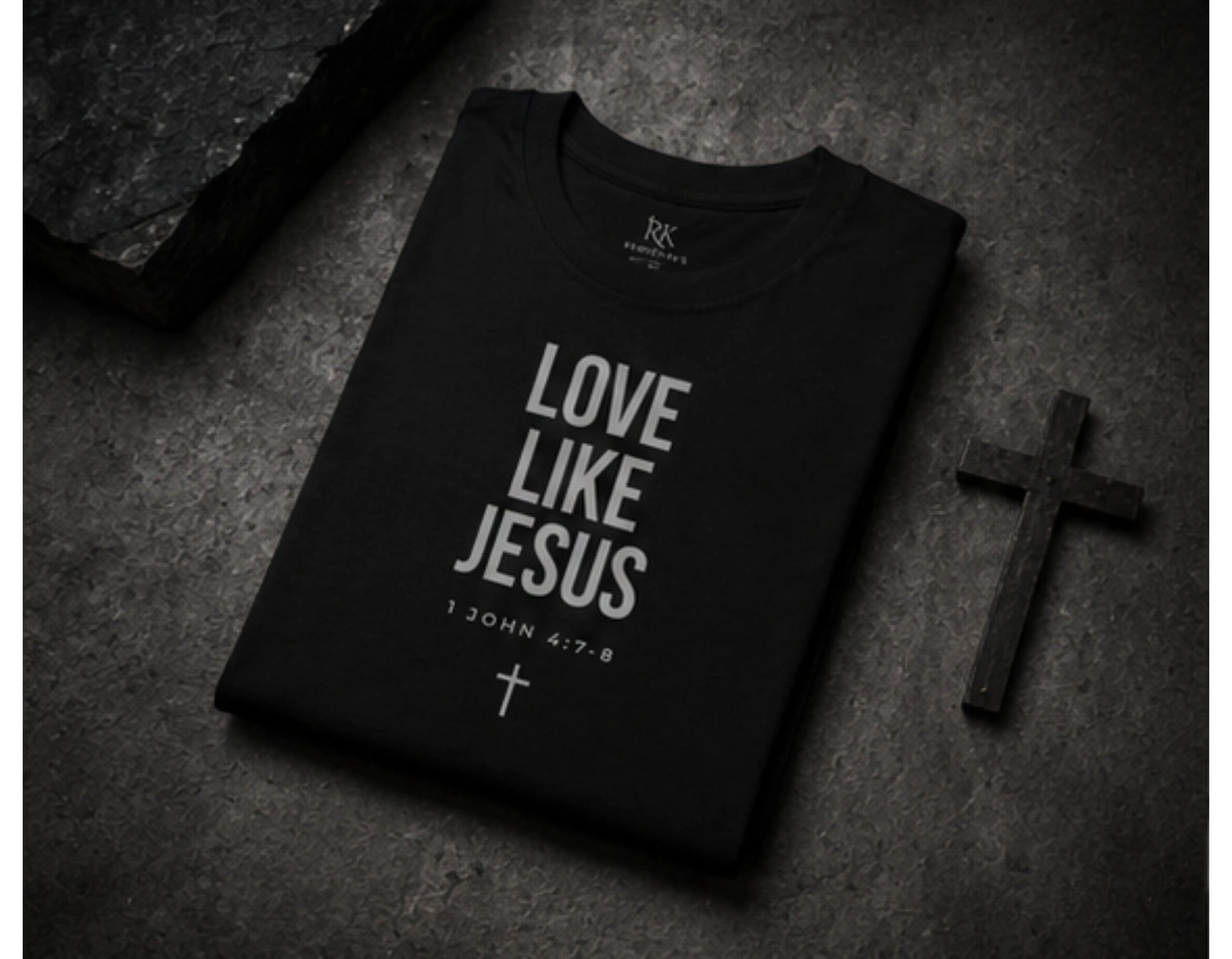 Love Like Jesus T-Shirt | 1 John 4:7-8 Christian Tee | Faith-Based Scripture Shirt | Rehoboth’s Kloset Printify
