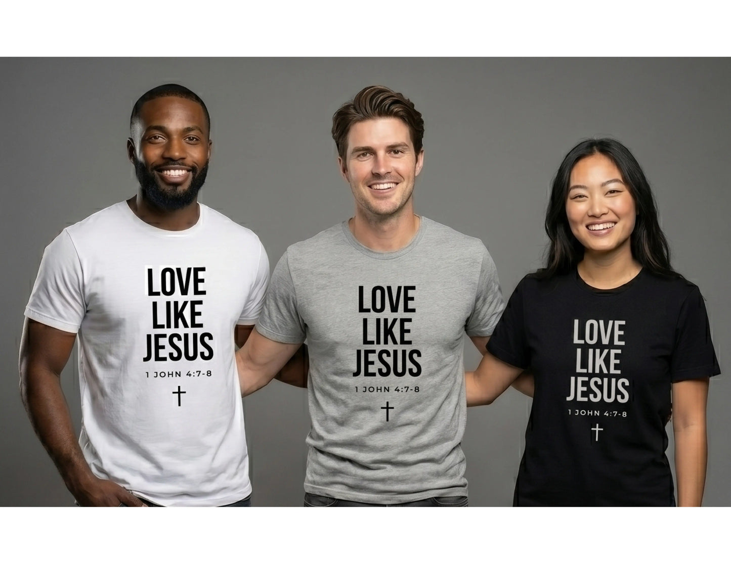 Love Like Jesus T-Shirt | 1 John 4:7-8 Christian Tee | Faith-Based Scripture Shirt | Rehoboth’s Kloset Printify