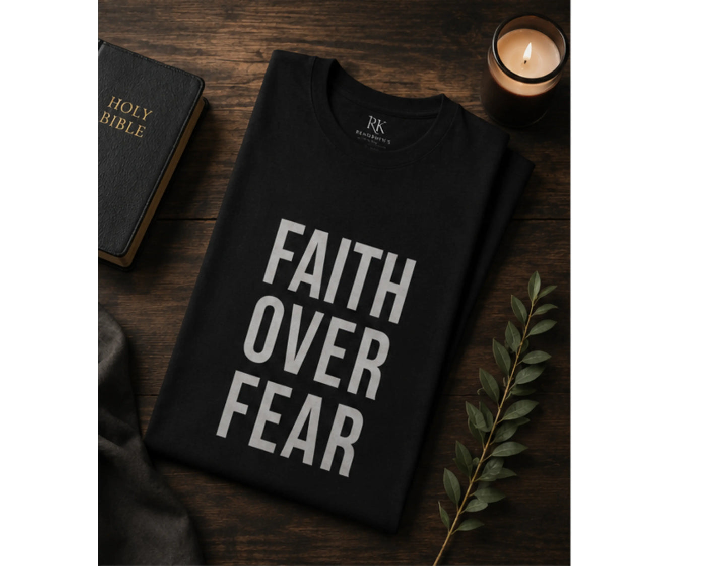 Faith Over Fear Christian T-Shirt | Psalm 118:6 Graphic Tee | Bold Faith Streetwear Shirt | Rehoboth’s Kloset Printify