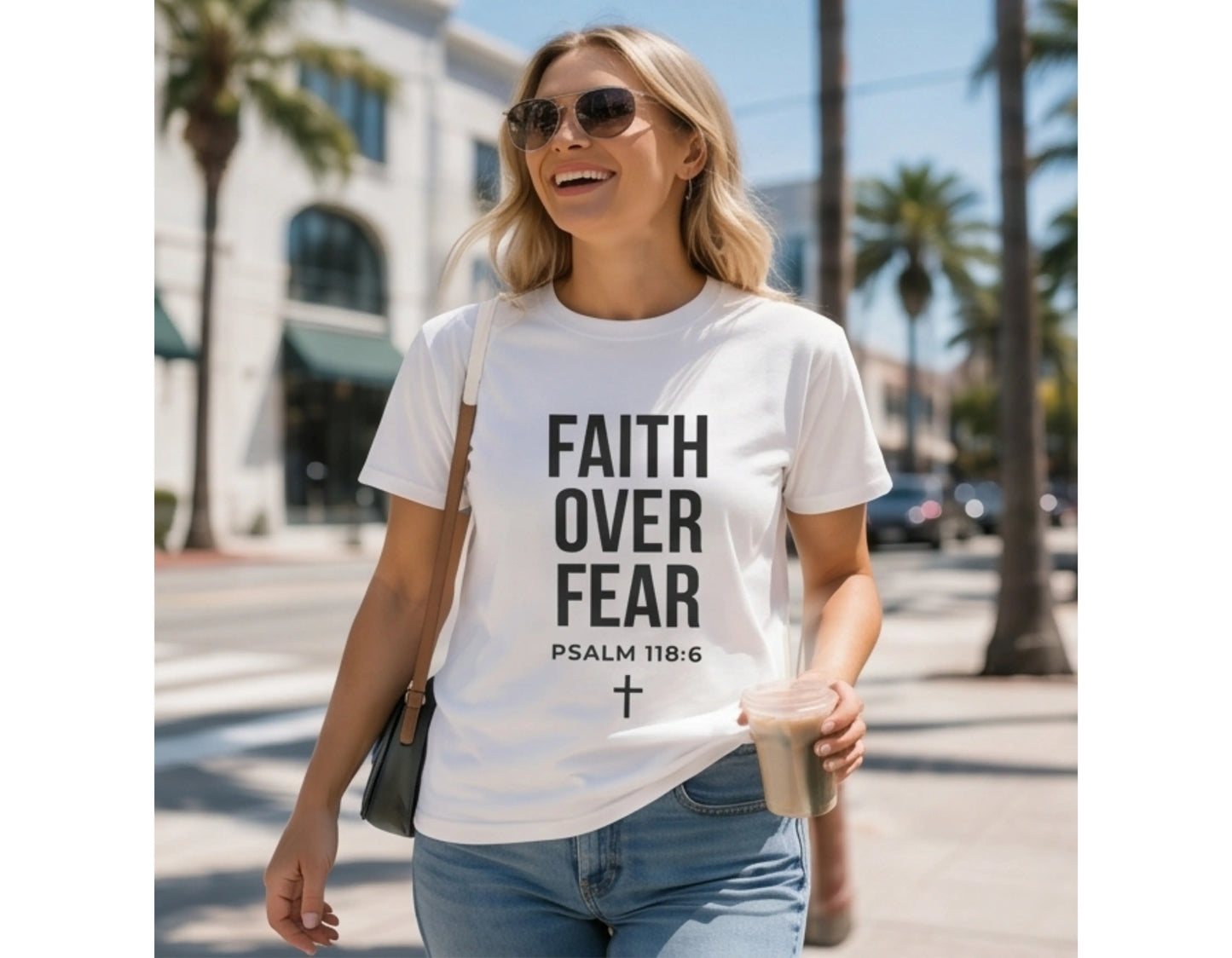 Faith Over Fear Christian T-Shirt | Psalm 118:6 Graphic Tee | Bold Faith Streetwear Shirt | Rehoboth’s Kloset Printify
