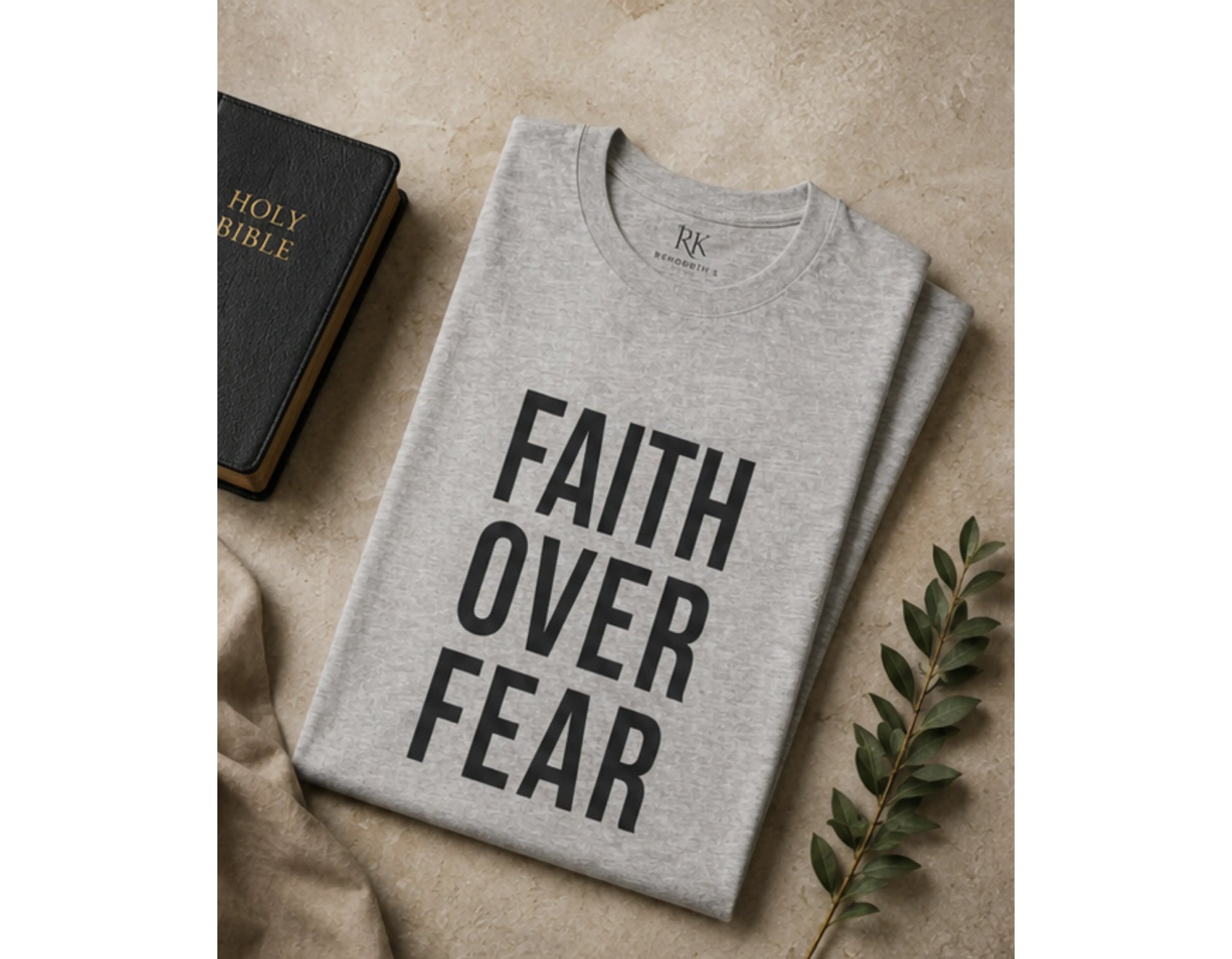Faith Over Fear Christian T-Shirt | Psalm 118:6 Graphic Tee | Bold Faith Streetwear Shirt | Rehoboth’s Kloset Printify