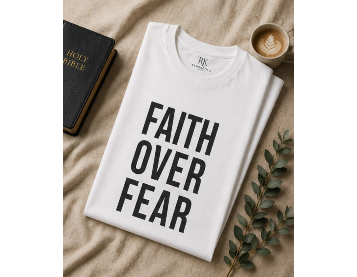 Faith Over Fear Christian T-Shirt | Psalm 118:6 Graphic Tee | Bold Faith Streetwear Shirt | Rehoboth’s Kloset Printify