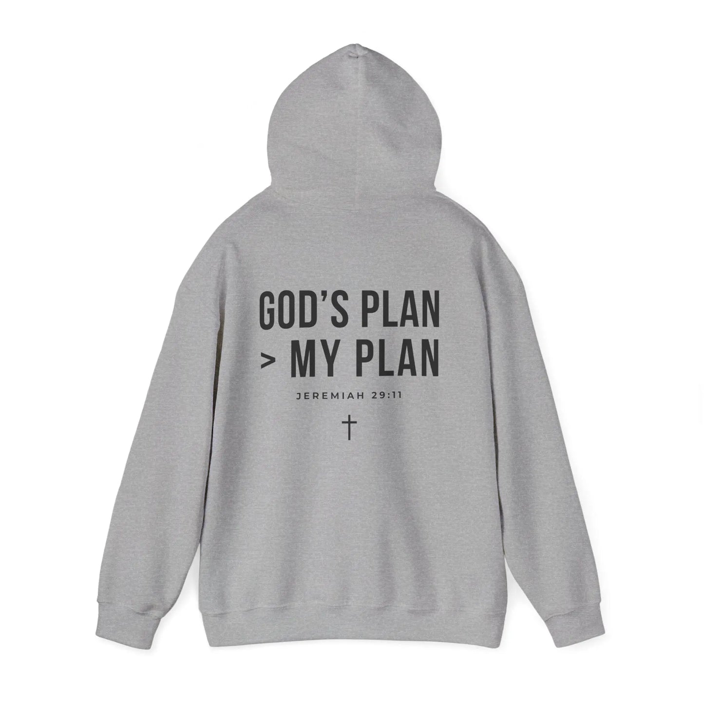 God’s Plan > My Plan Hoodie | Jeremiah 29:11 Christian Hoodie | Faith-Based Streetwear Sweatshirt | Rehoboth’s Kloset Printify